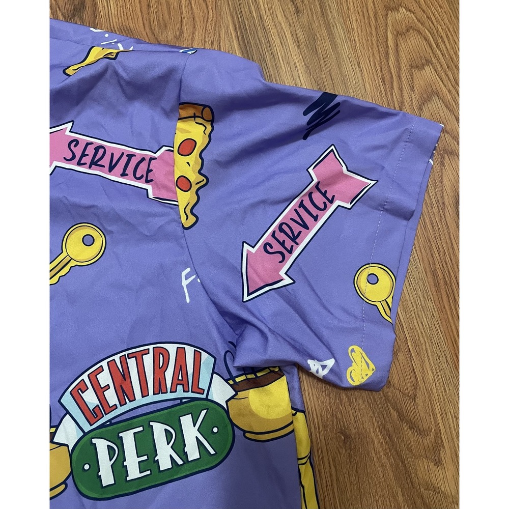 Friends Button-Up Mens Extra Large Allover Print Central Perk - Picture 5 of 10